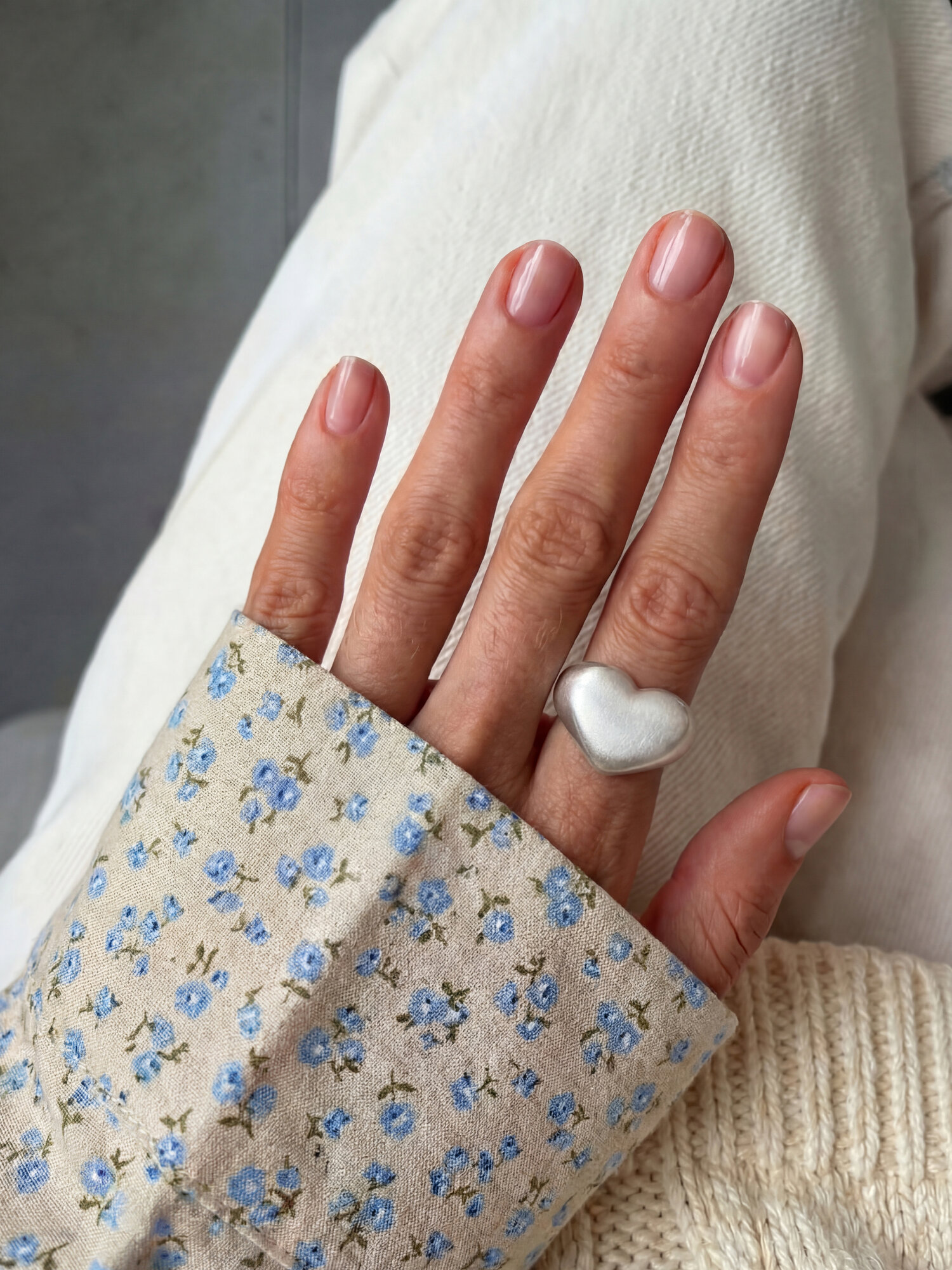 Кольцо, серебристый — фото 1