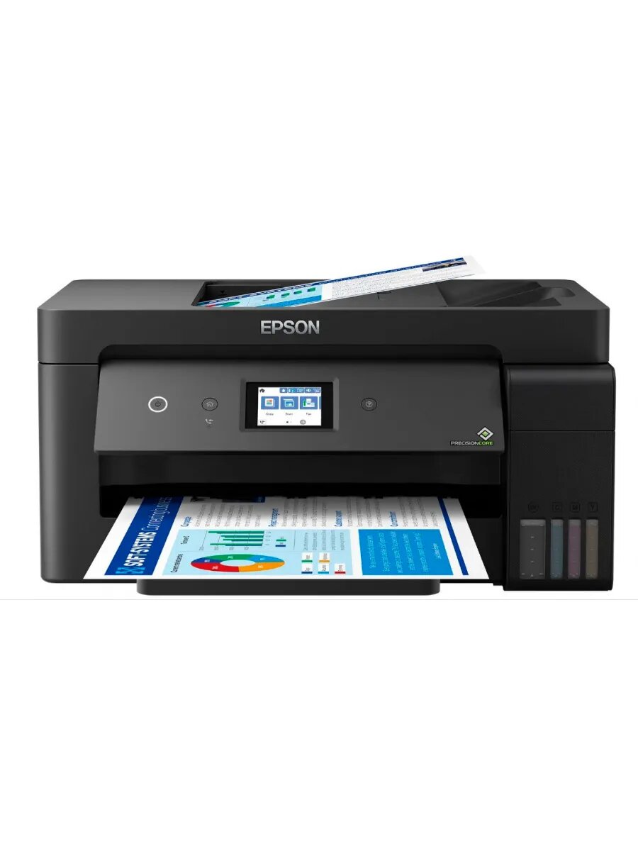 МФУ струйное Epson L14150 C11CH96403 в чёрном корпусе, копир, принтер, факс, сканер, 4800x1200 dpi, 17 стр/мин