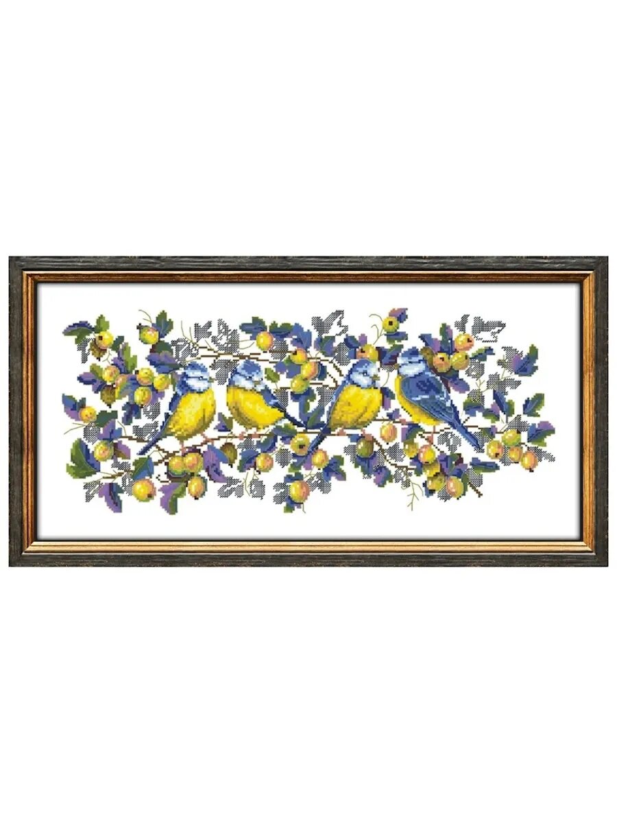 Набор для вышивания "Синицы" 54 на 29 см, 14 СТ — фото 1