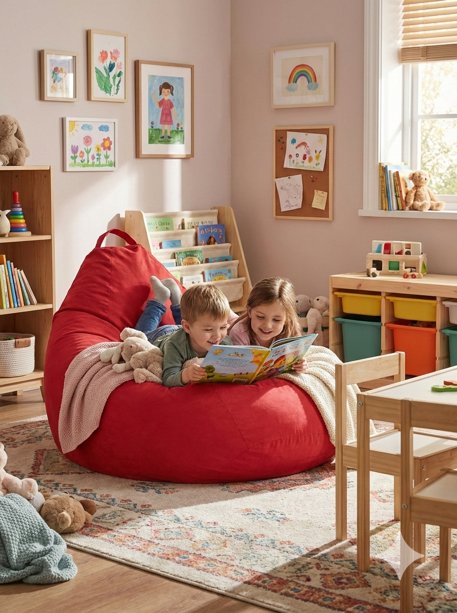 Кресло-мешок Пуффбери «Груша», размер XXXL средний, Оксфорд Красный — фото 1