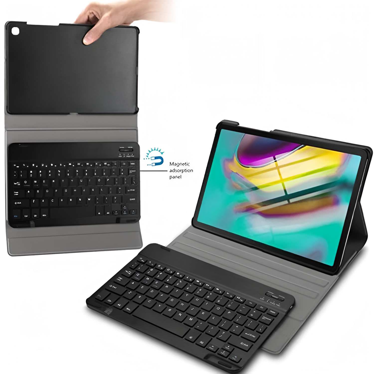 Клавиатура для Samsung Galaxy Tab S5e 10.5 SM-T720 / T725 съемная беспроводная Bluetooth в комплекте c кожаным чехлом