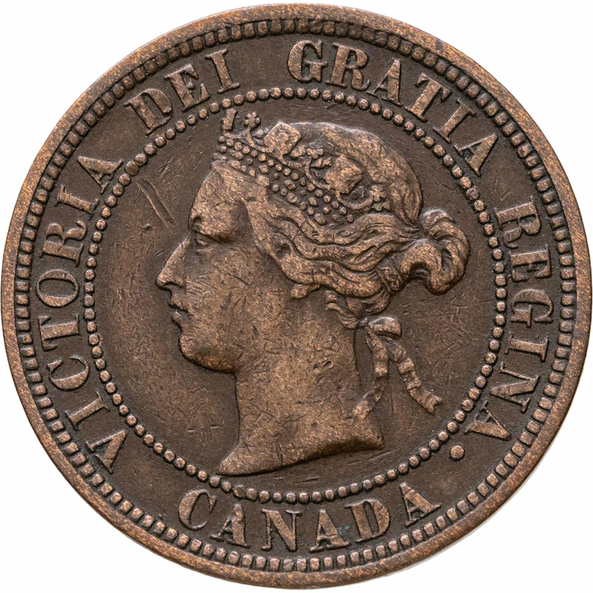 Канада 1 цент 1876, Бронза, в сохранности XF