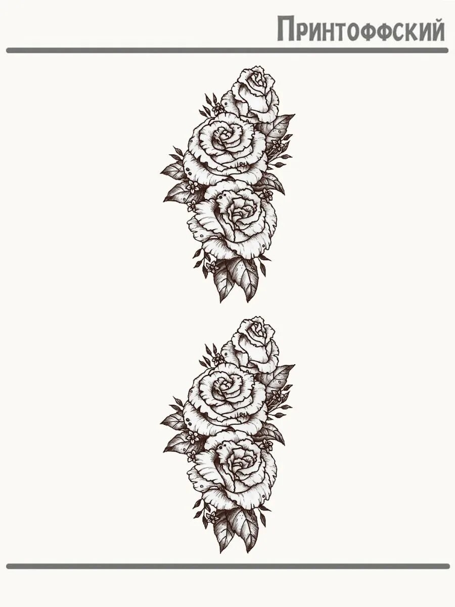 2-е (Две) Термонаклейки розы цветы растения rose