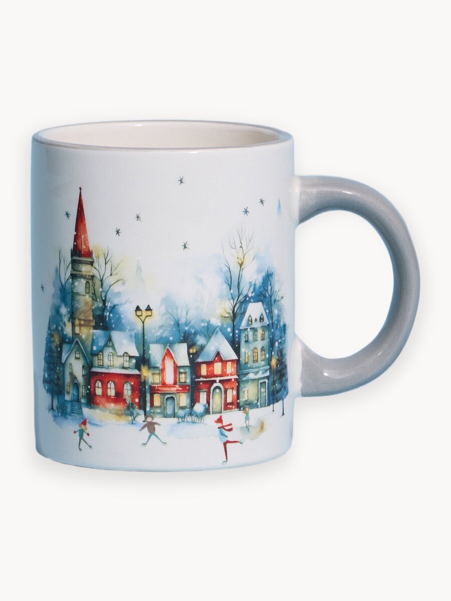 Кружка Agness "С Новым Годом!", 11,5*8*9,5 см, керамическая, для чая и кофе, новогодняя