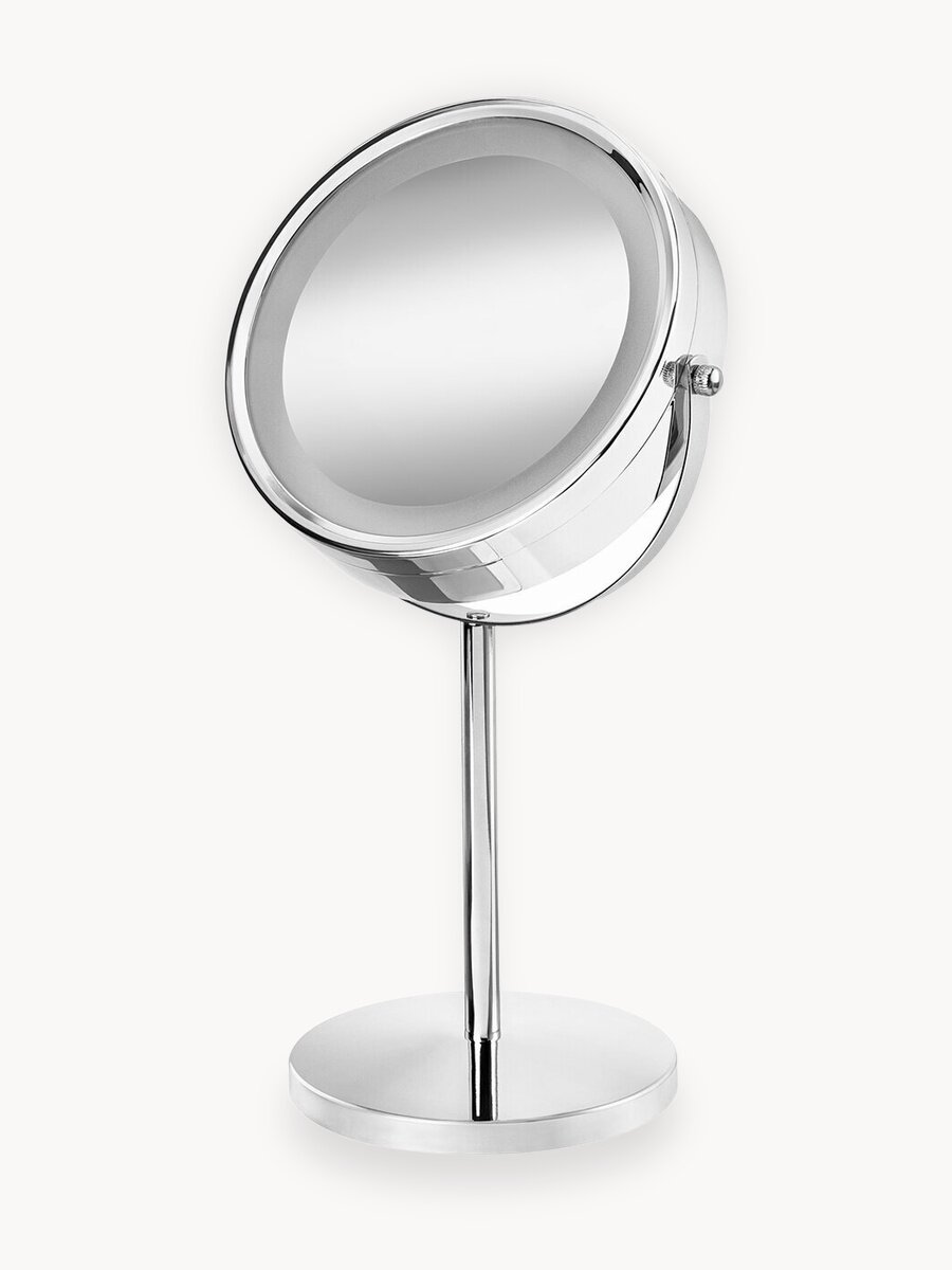 Зеркало двустороннее на подставке 20,5х13,5х36 см El Casa Хром, со светодиодной подсветкой, с 5-кратным увеличением