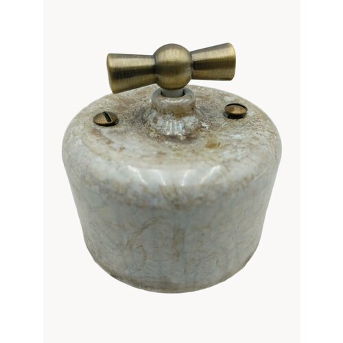 Выключатель ретро BIRONI ришелье 1- клавишный , керамика, цвет мрамор R1-210-09