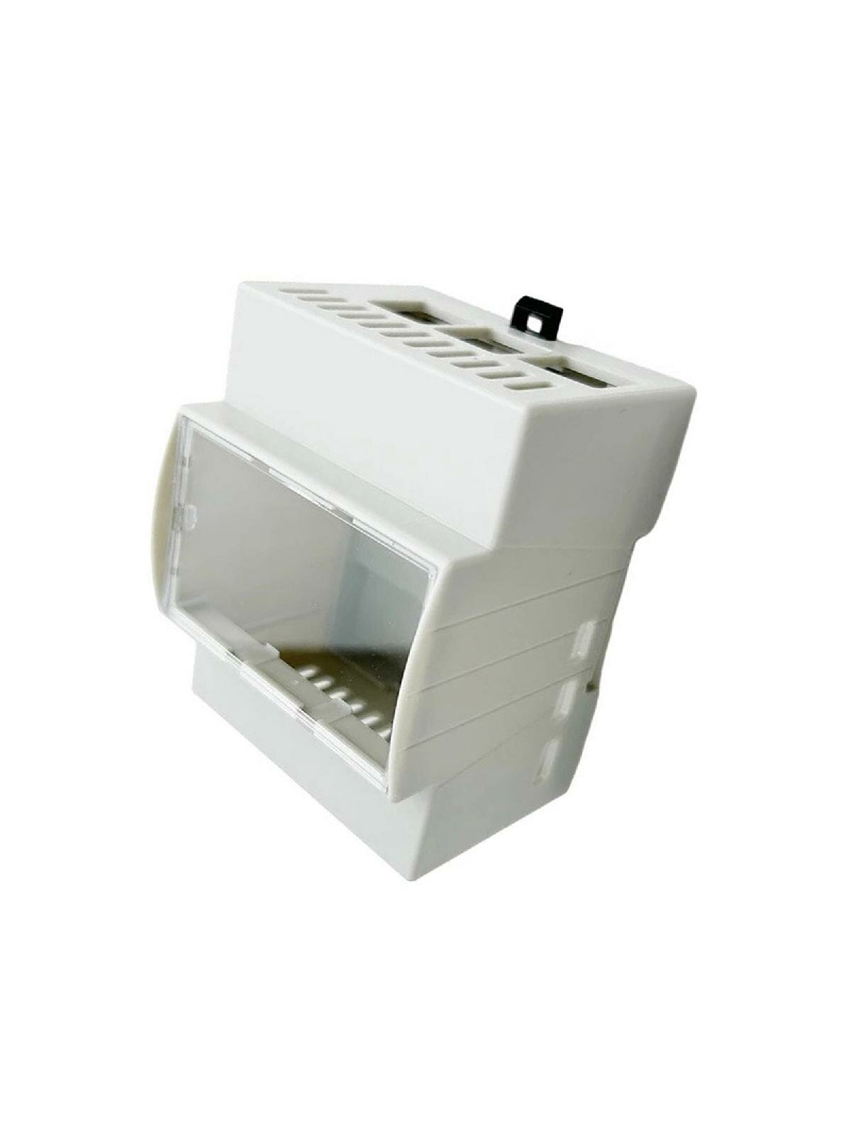 ABS Case For RPI5 DIN Rail Shell Large Inner Space Clear Top Windows Optional Active Cooling Fan for RPi 5 Box