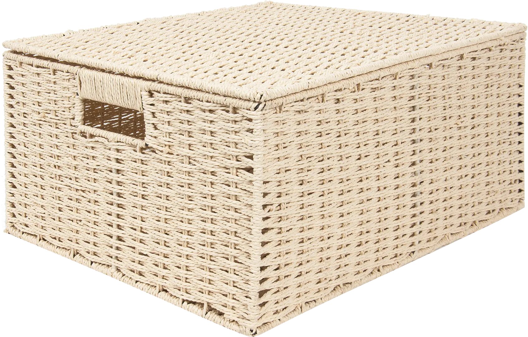 Корзина для хранения 45x21x33 см бумажный шпагат цвет бежевый