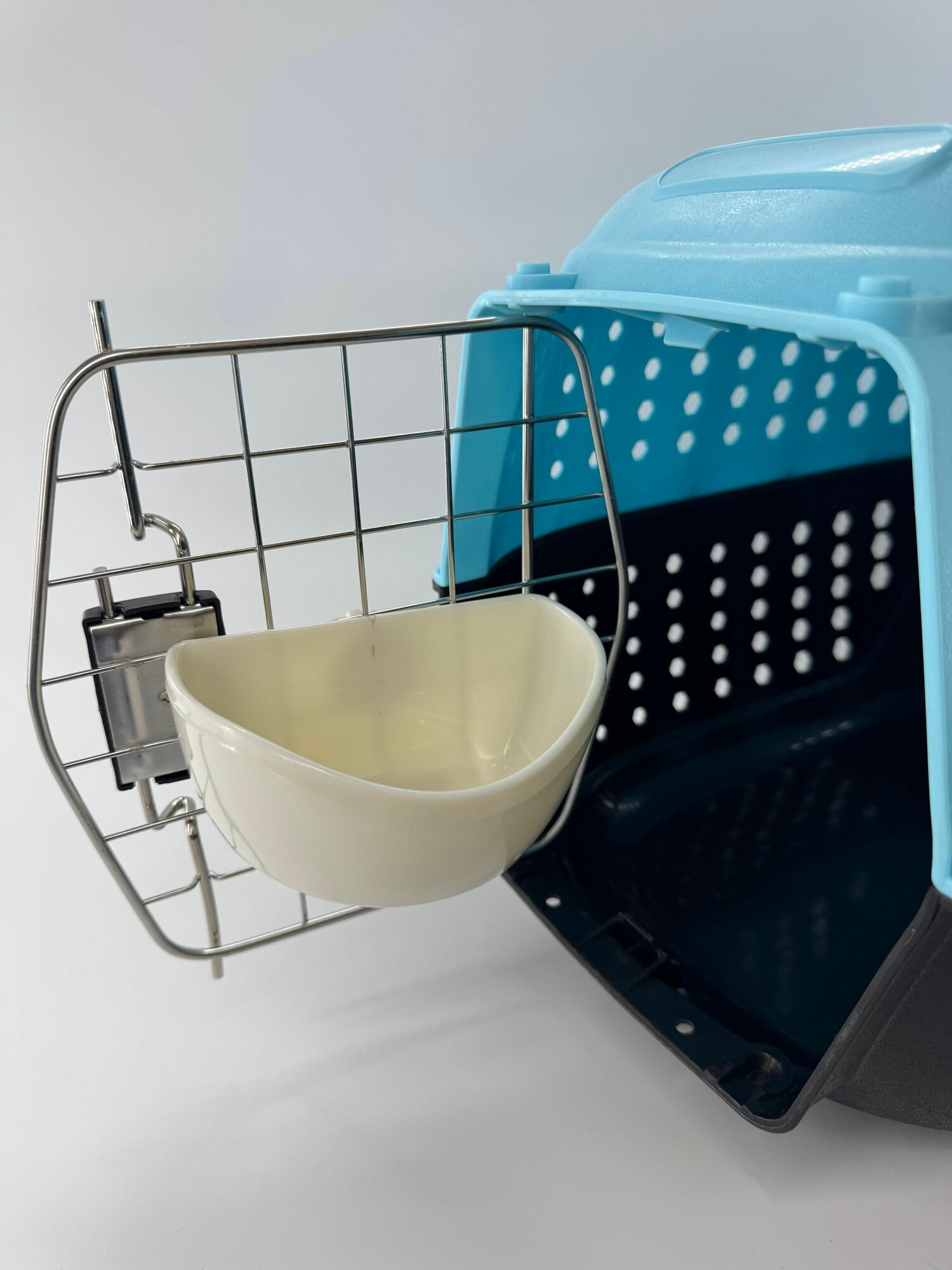 Миска (поилка кормушка) для хомяков животных подвесная в клетку или переноску 350 мл 13х11х65 см белый