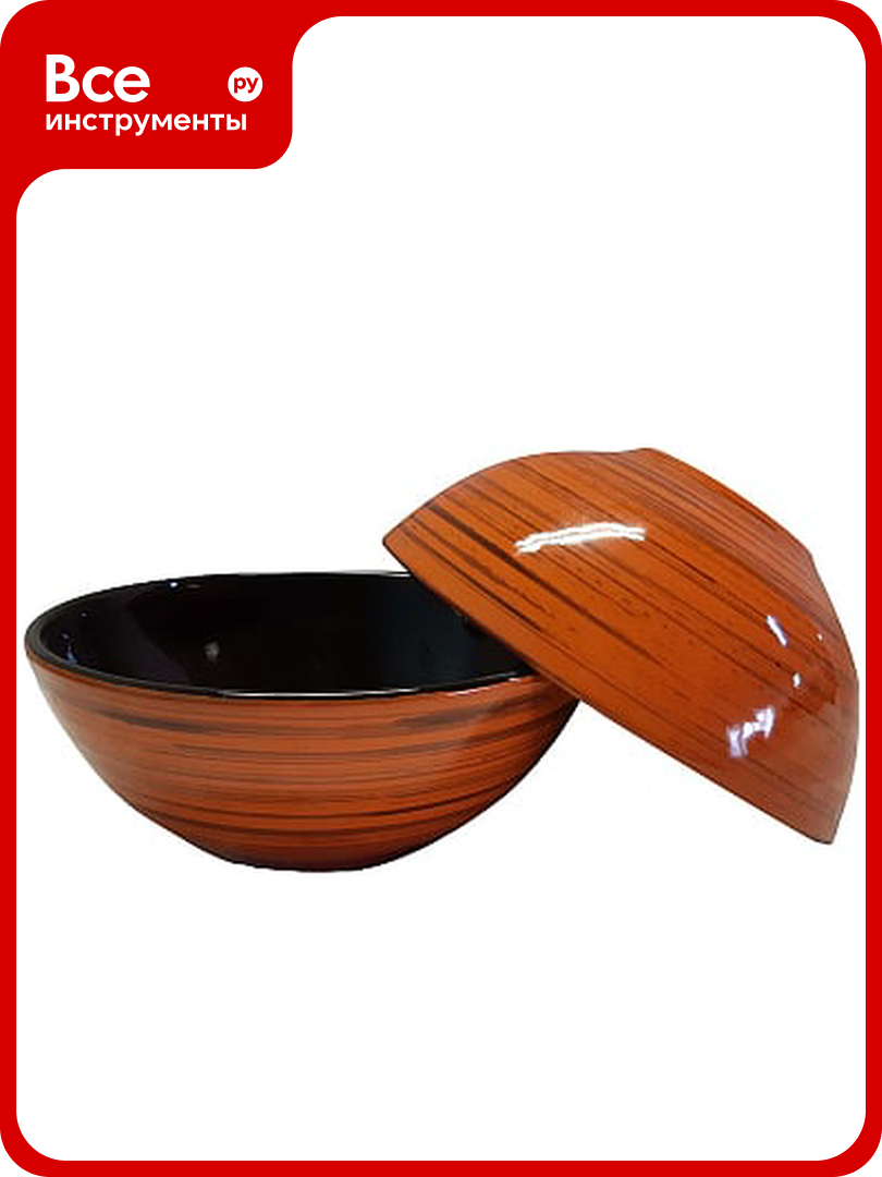 Салатник Борисовская керамика 0 45 л  Удачный  малый  оранжевый  полоска 101565