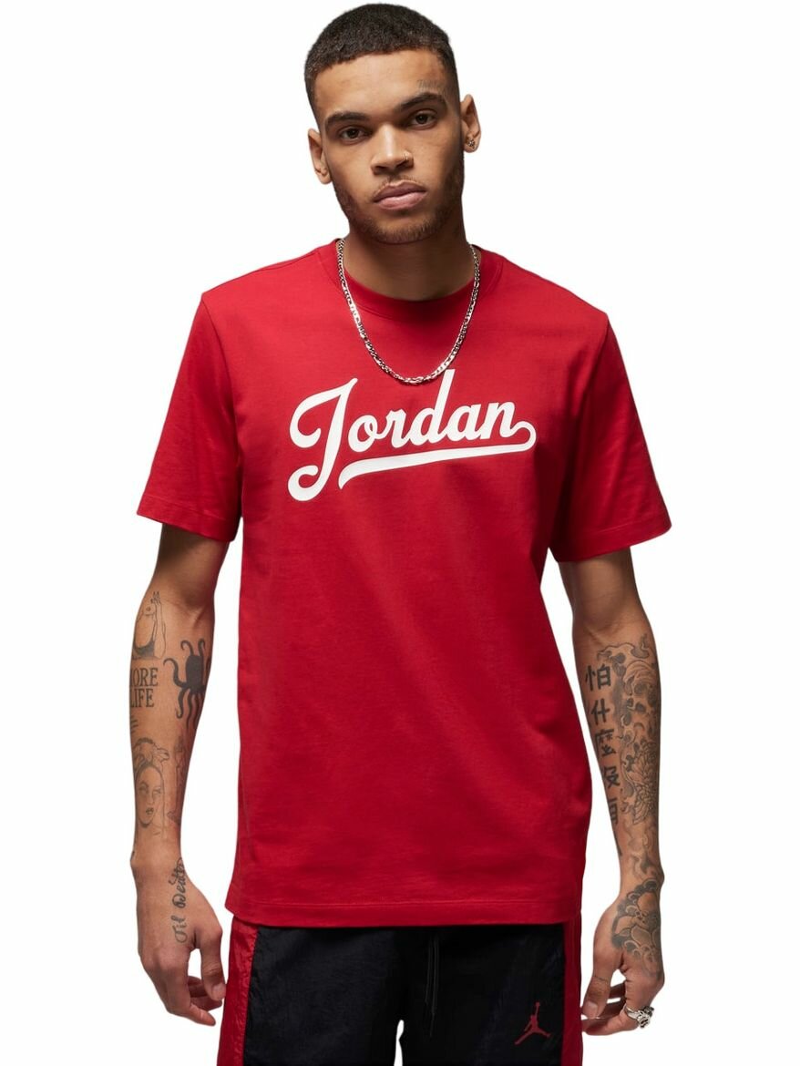 Футболка NIKE M J FLT MVP WM SS CREW, размер XS, красный