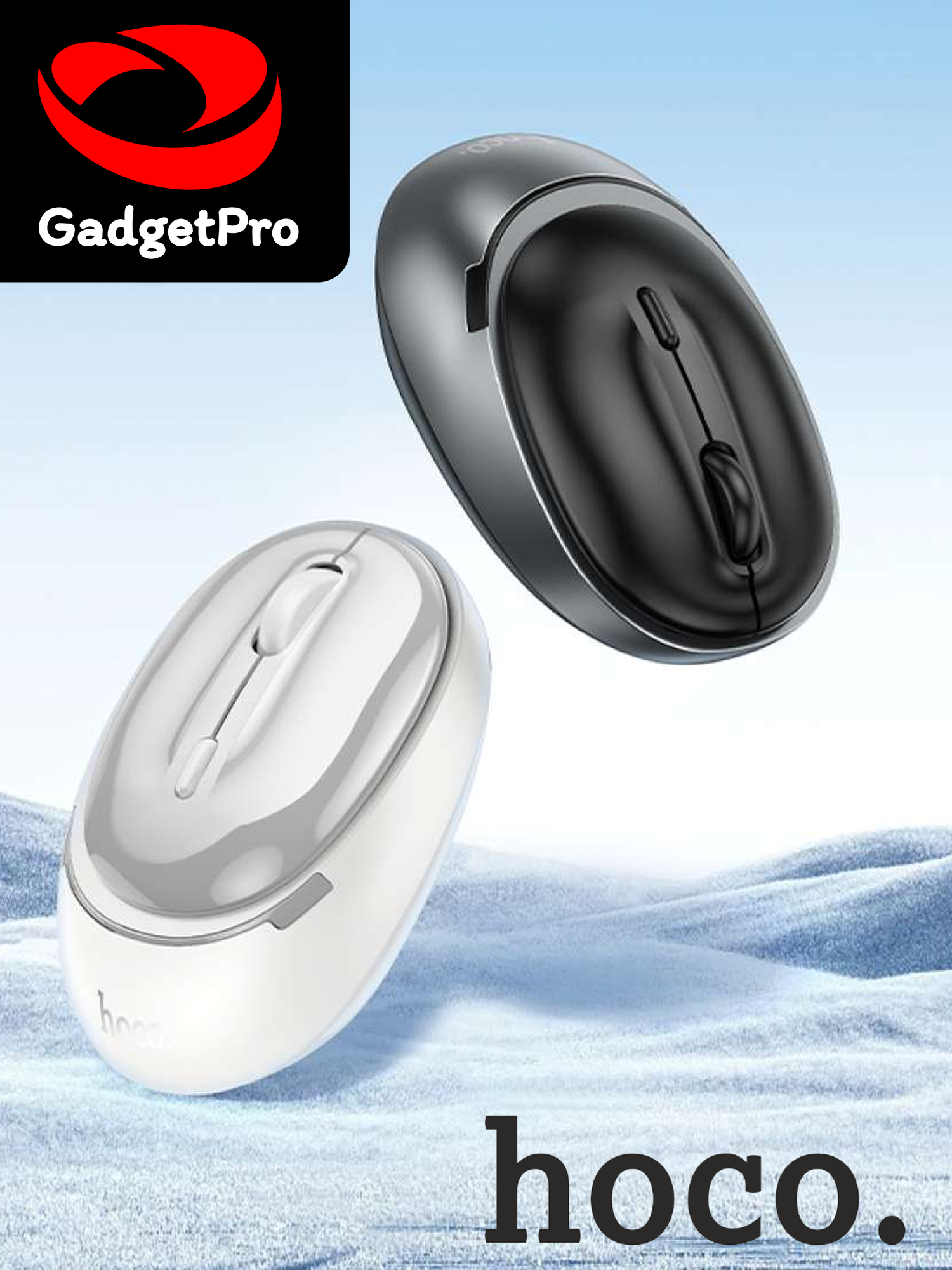 Беспроводная компьютерная мышь Hoco GM34, двухрежимная 2.4G + Bluetooth 3.0/5.2, 800–1600 DPI, 4D-кнопка, серо-белая
