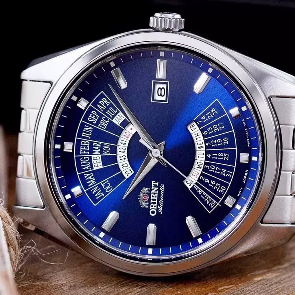 Наручные часы ORIENT, синий, серебристый — фото 1