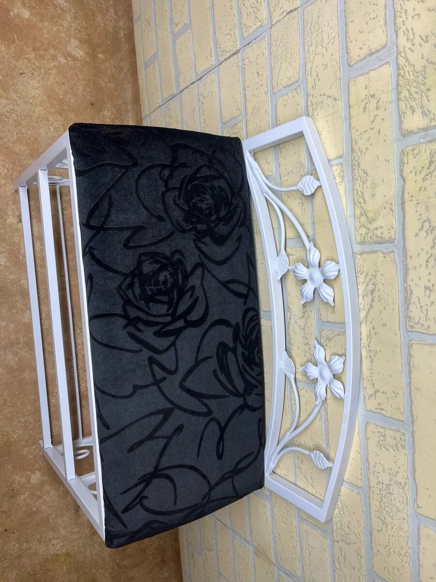 Кованая банкетка №04, Студия кованой мебели Нива, цвет черный — фото 1