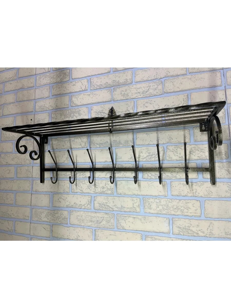 Вешалка настенная, кованая, Студия кованой мебели Нива, цвет античная бронза — фото 1