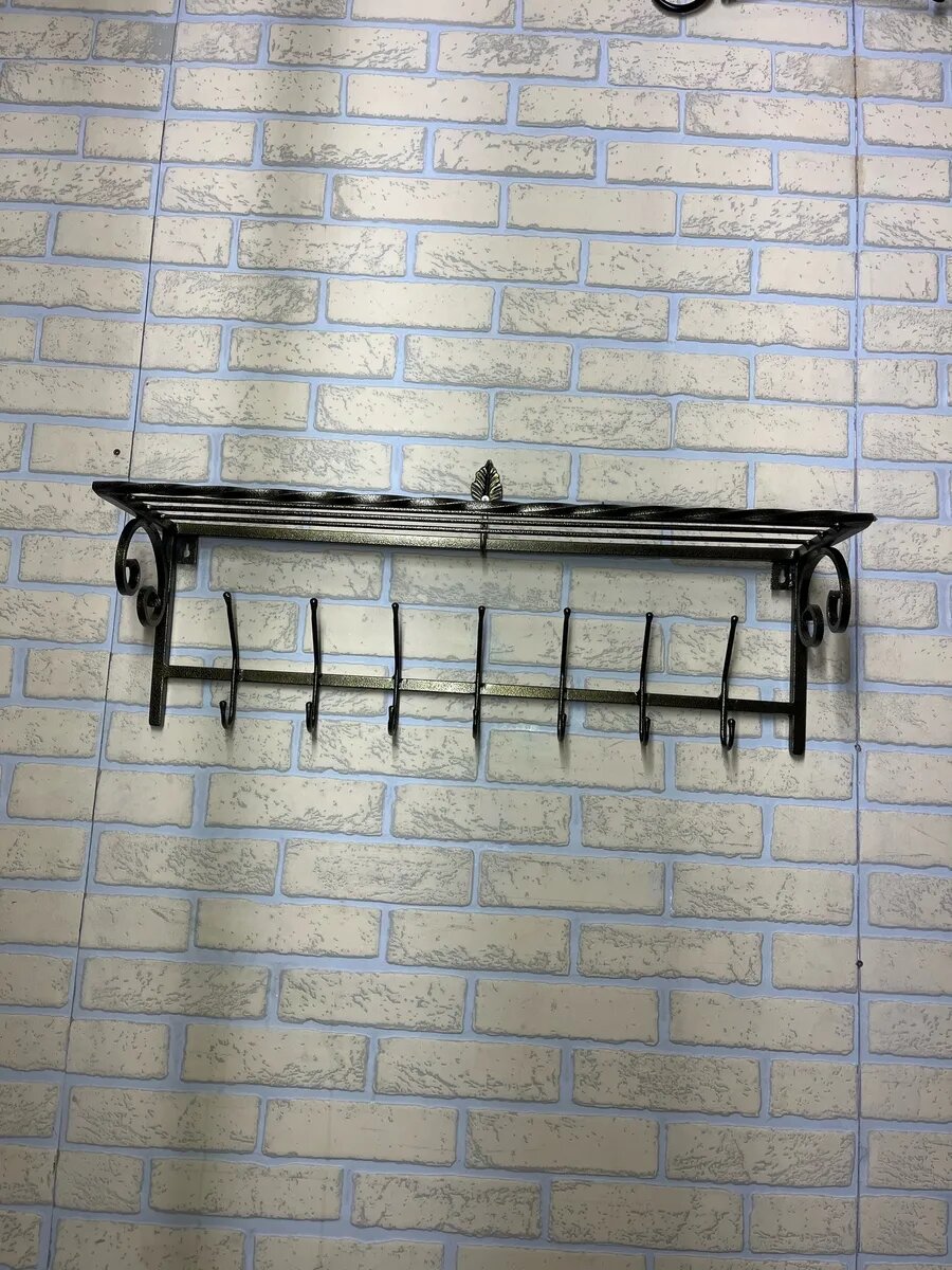 Вешалка настенная, кованая, Студия кованой мебели Нива, цвет античная бронза — фото 1