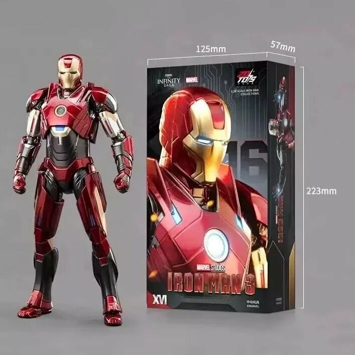 Marvel/Железного человека, Iron Man Mark 16, подвижные фигурки,18 см, ZD TOYS