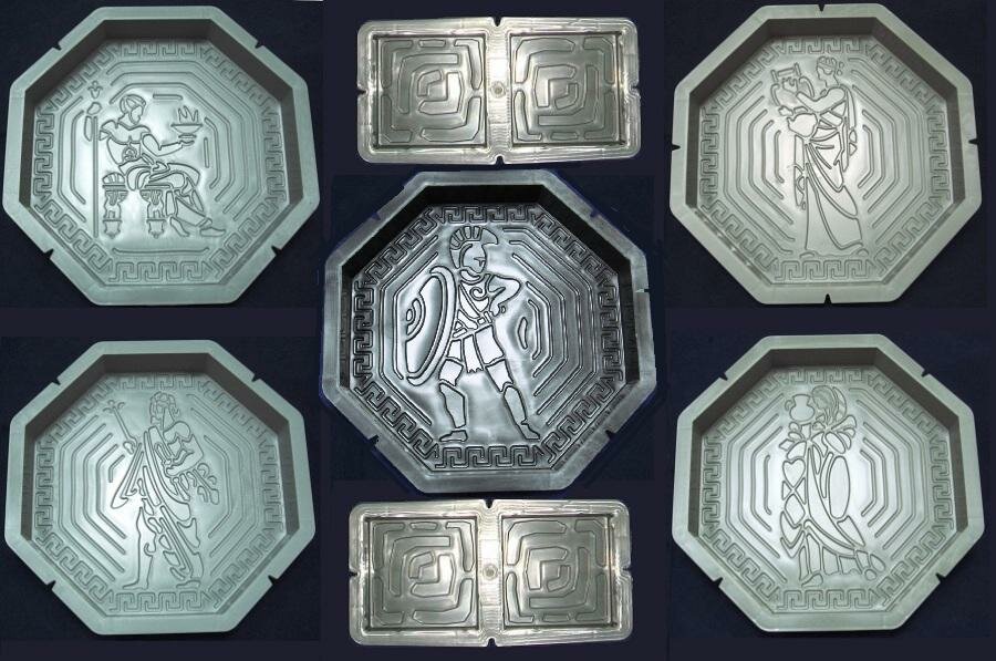 Комплект форм для брусчатки Камелот НН "Греция", пластик, толщина 4 см, 7 элементов