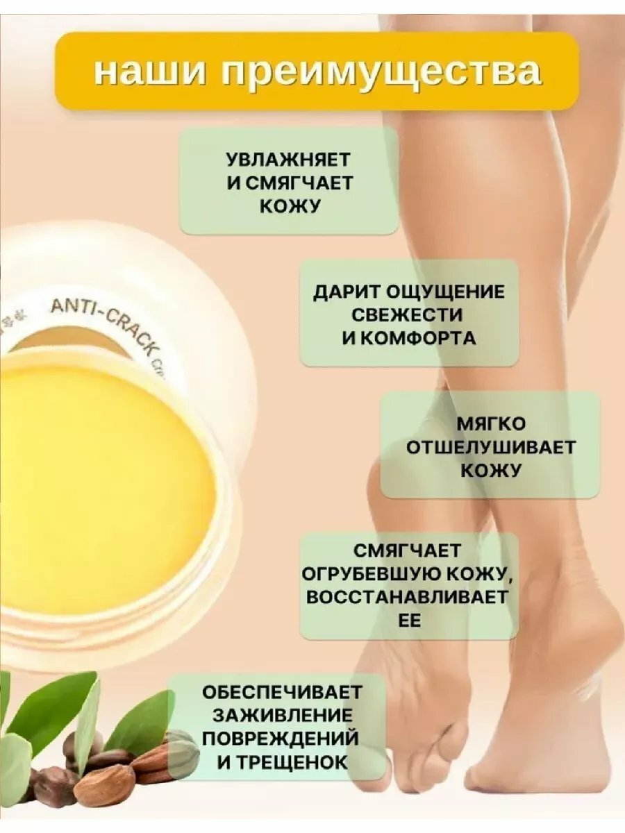 Крем для пяток — увлажняющий, заживляющий, для сухой и потрескавшейся кожи, 20 г — фото 1