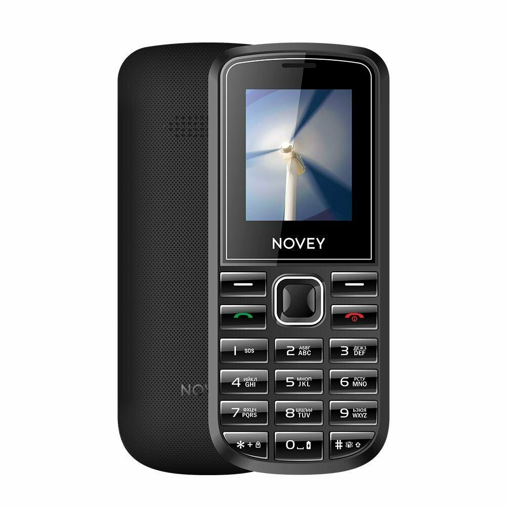 Кнопочный, мобильный телефон Novey 102 Black 1-SIM слот, черный