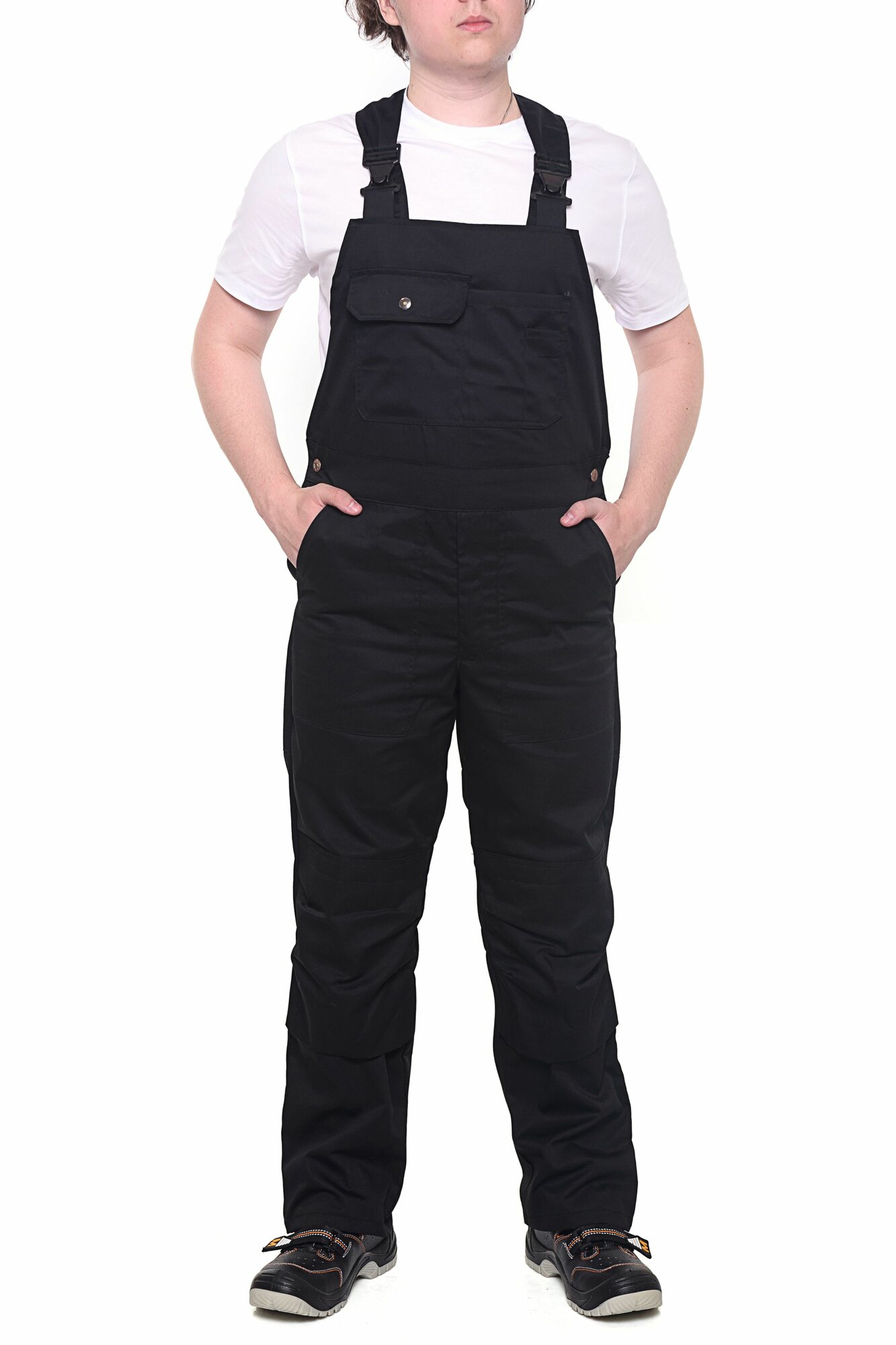 Полукомбинезон рабочий Чикаго мужской черный Ч размер 48-50 рост 170-176 летний плотная ткань