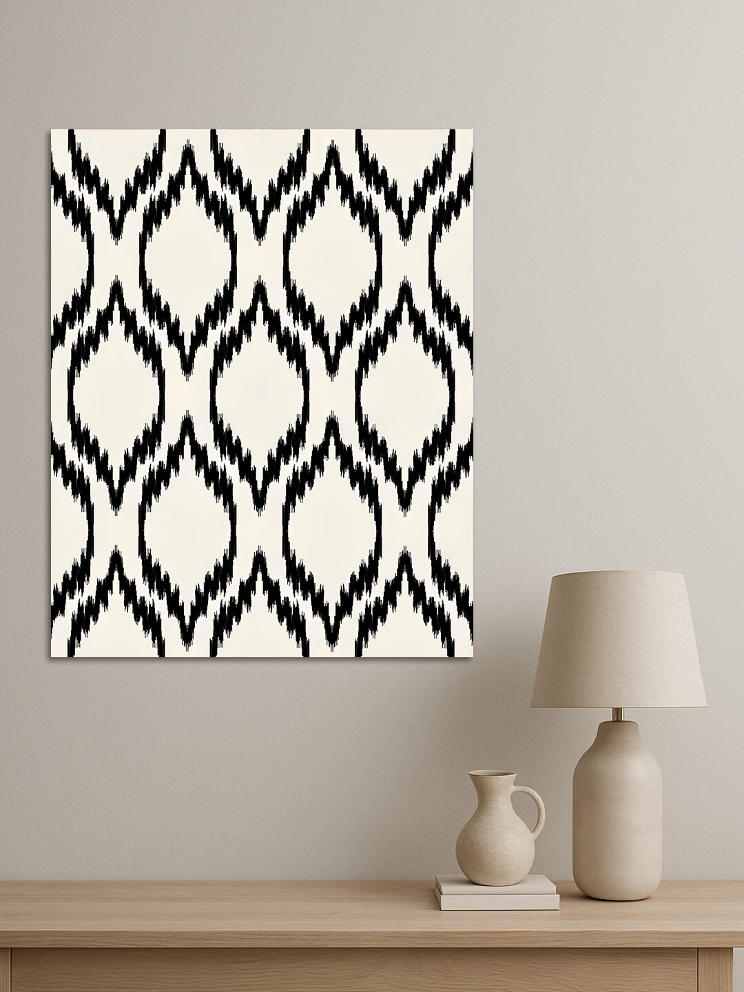 Картина интерьерная на стену ARTERY "Чёрный восточный орнамент", печать на холсте, постер на подрамнике, 30х40 см — фото 1