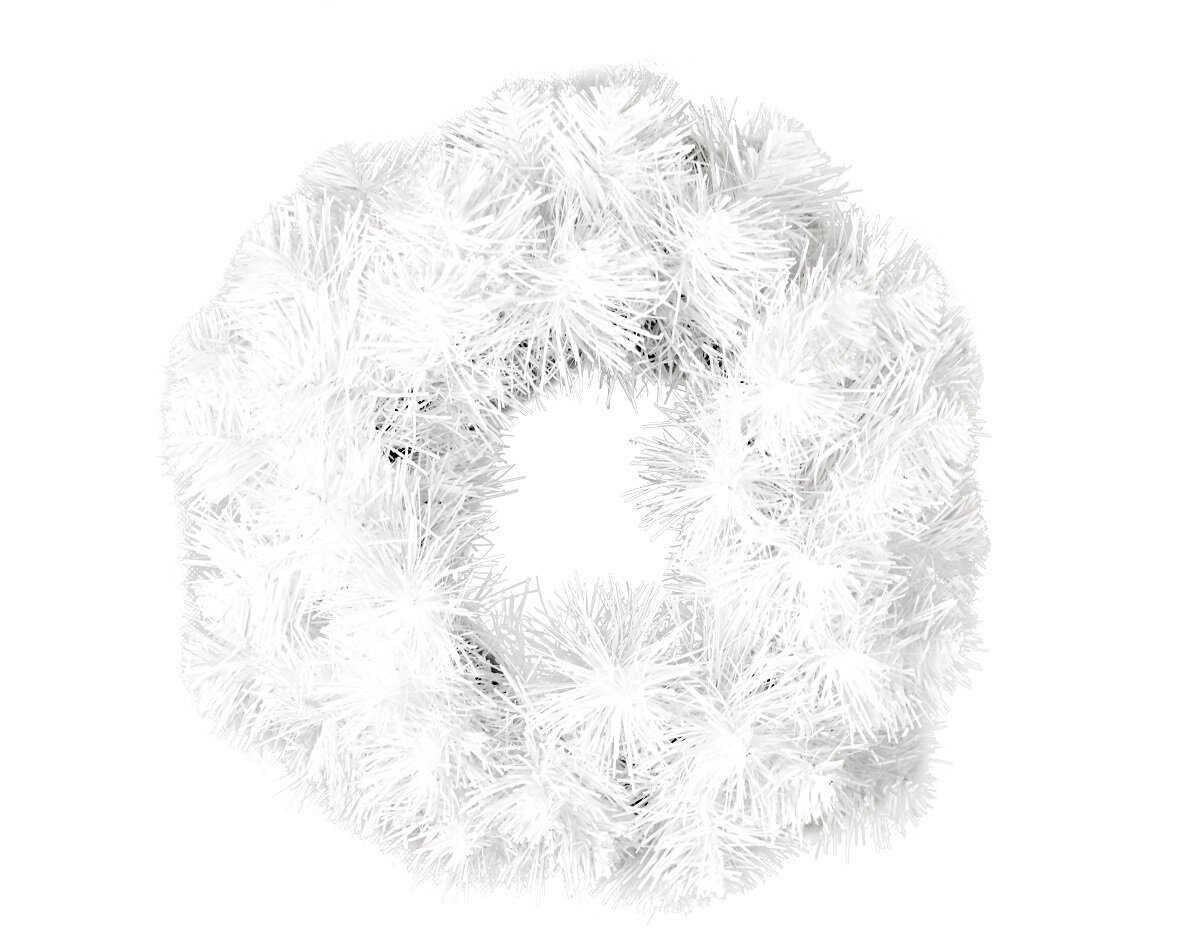 Венок новогодний MOROZCO-10 белый с блеском 35 см