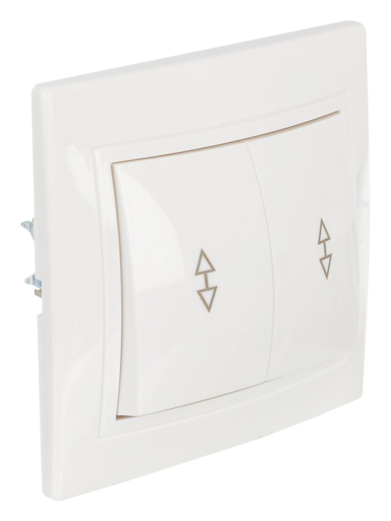 Выключатель GENERICA ВСп10 2 0 КБ  2 клавиши  проходное подключение  термопласт  IP20  белый