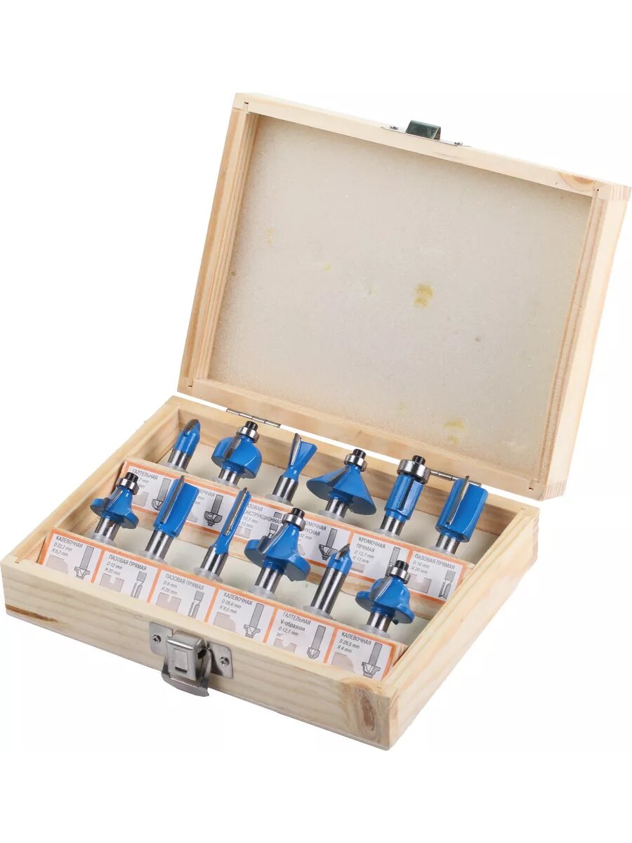 Набор фрез по дереву12штук 8 мм GEPARD (GP2300-08)