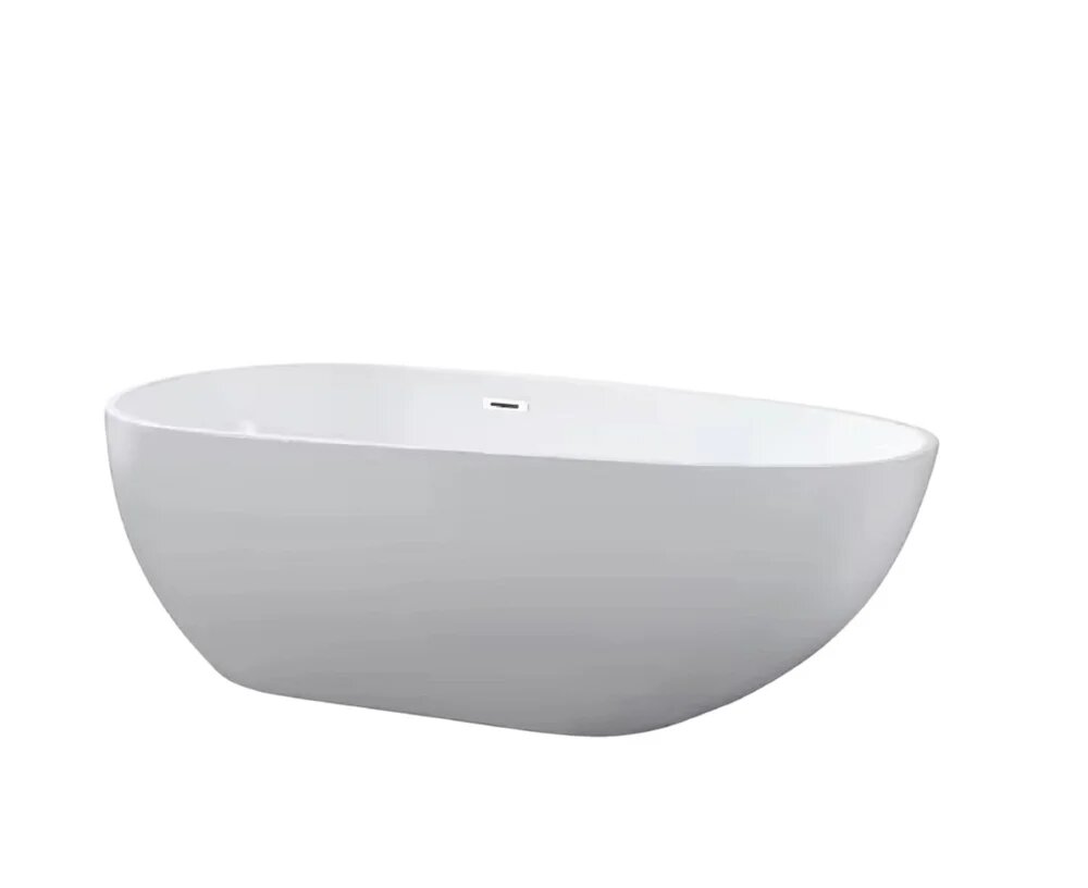 Акриловая ванна Ceruttispa Mimi 160x75 отдельностоящая белая глянцевая овальная антискользящее покрытие