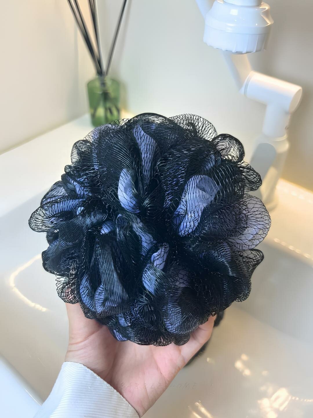 Мочалка бант для тела, круглая, для душа и сауны, для тела и пилинга