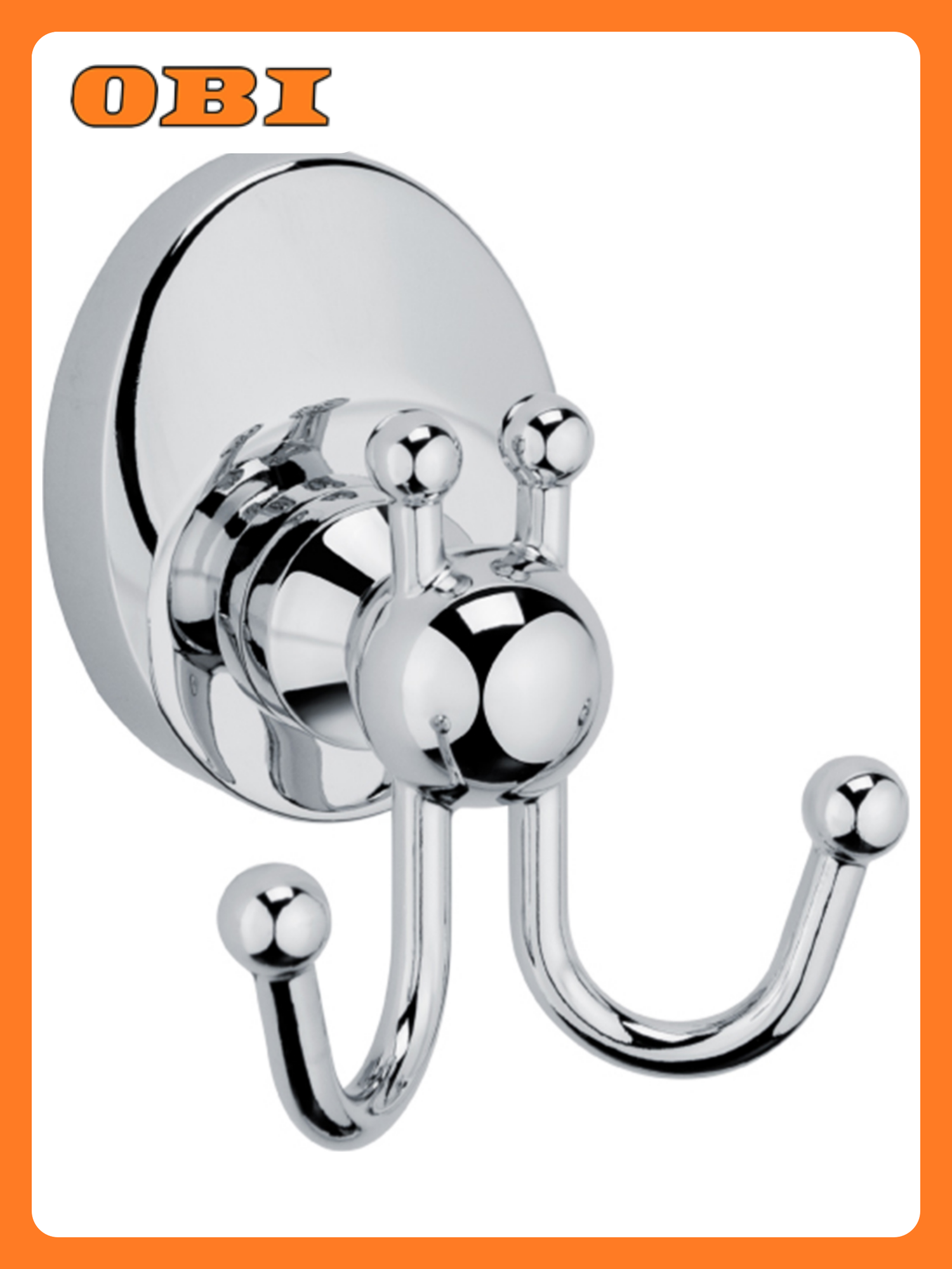 Крючок двойной улитка хром europa 7х7х7