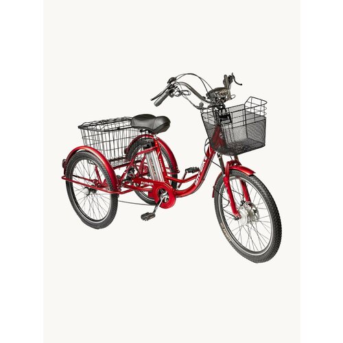 Электрический трёхколёсный велосипед для взрослых Иж-Байк Фермер, грузовой, 7 скоростей, 250 Вт, 2026, красный