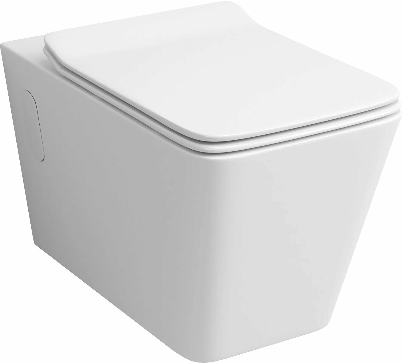 Унитаз подвесной Grossman GR-4414S с микролифтом безободковый прямоугольный без бачка фаянсовый антивсплеск белый