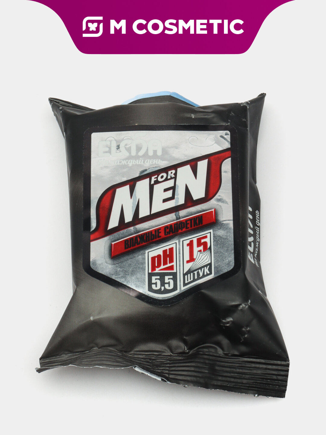 Влажные салфетки ELMA for me, для рук, 15 штук, без аромата, в саше