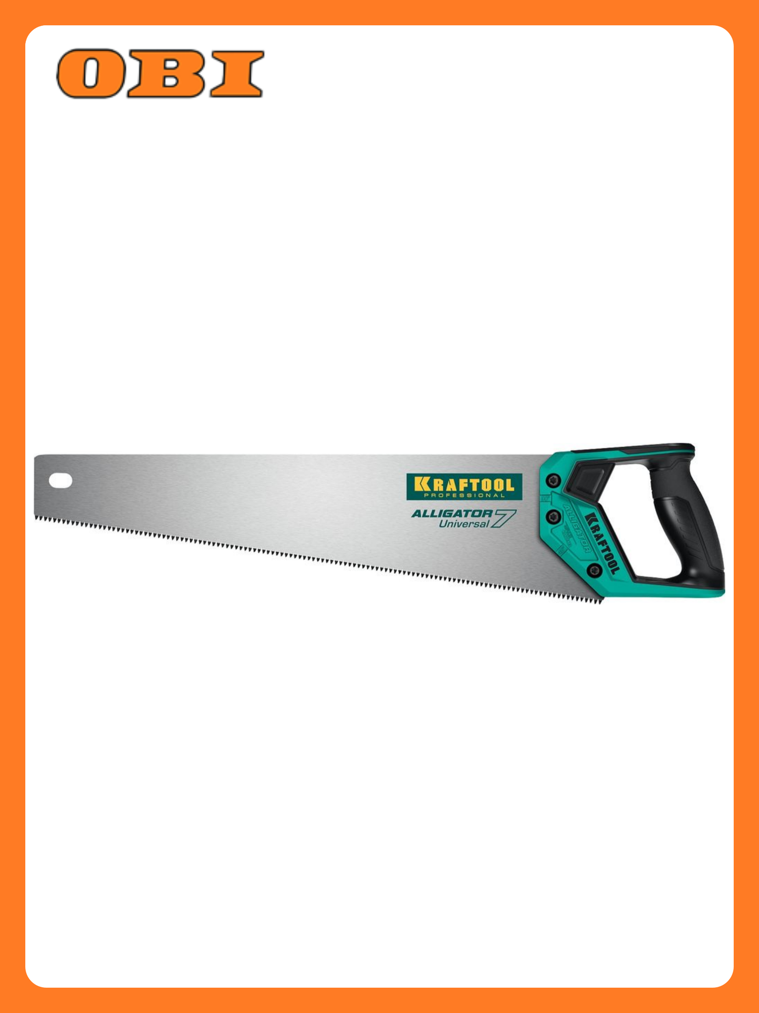 Ножовка Kraftool 7TPI 450мм японская сталь SK-5 двухкомпонентная рукоятка