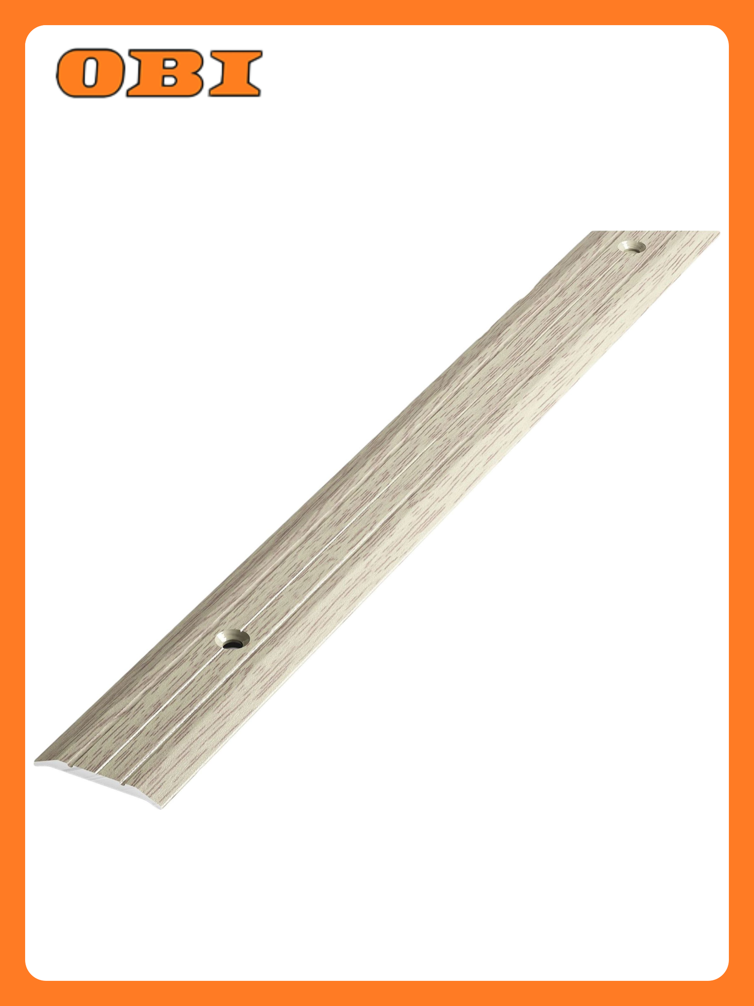 Порог одноуровневый лука ПС 01 Дуб беленый алюминий 1800x25 мм