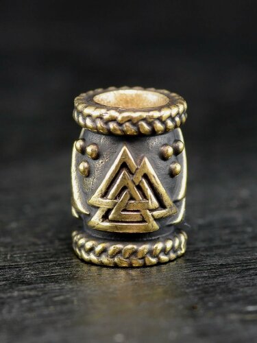 Изображение товара Шарм бусина для браслета, подвески со славянским оберегом Hobbylive из ювелирной латуни - Валькнут