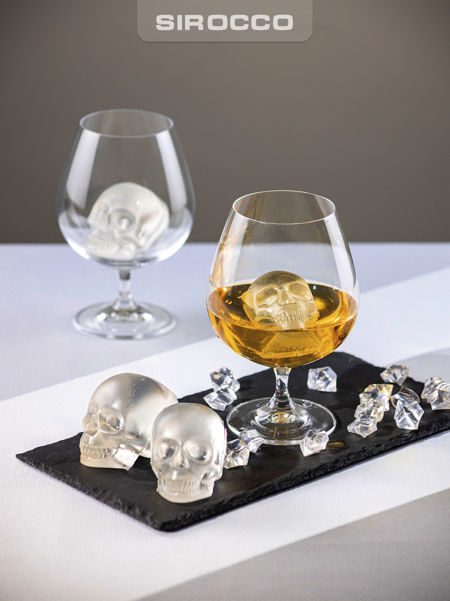 Форма для льда SIROCCO "STRONG" силиконовая, 4 ячейки, черепа — фото 1