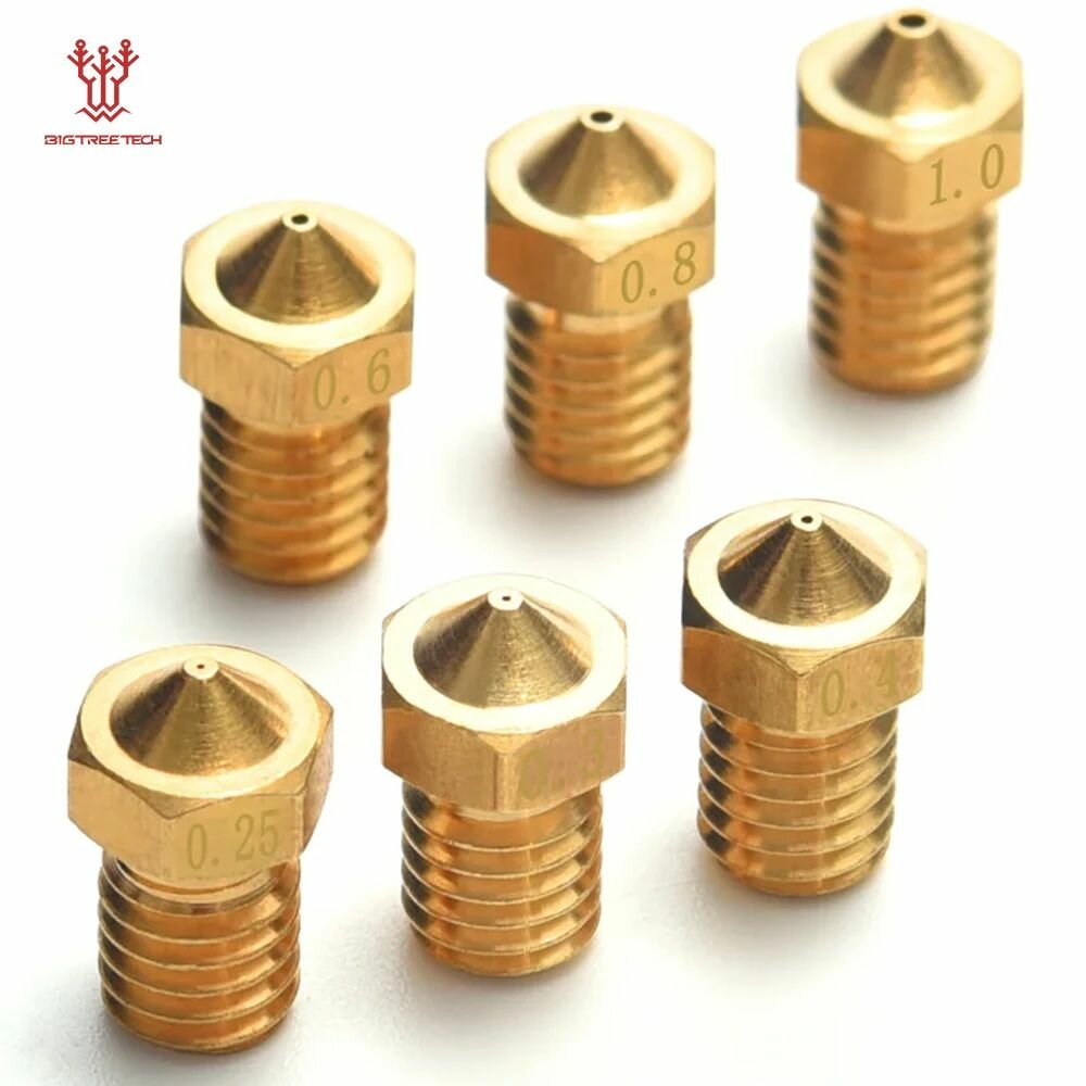 BIGTREETECH E3D Латунное сопло Brass Nozzle 1.75 0,4 мм — фото 1