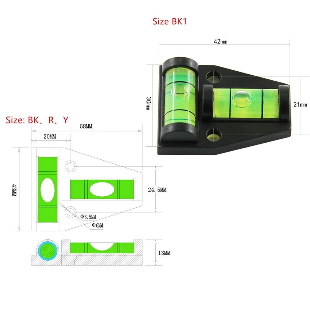 (1 комплект) Caravan Levelling (Night) - 42*30*12mm Plastic T-Shape Black Case