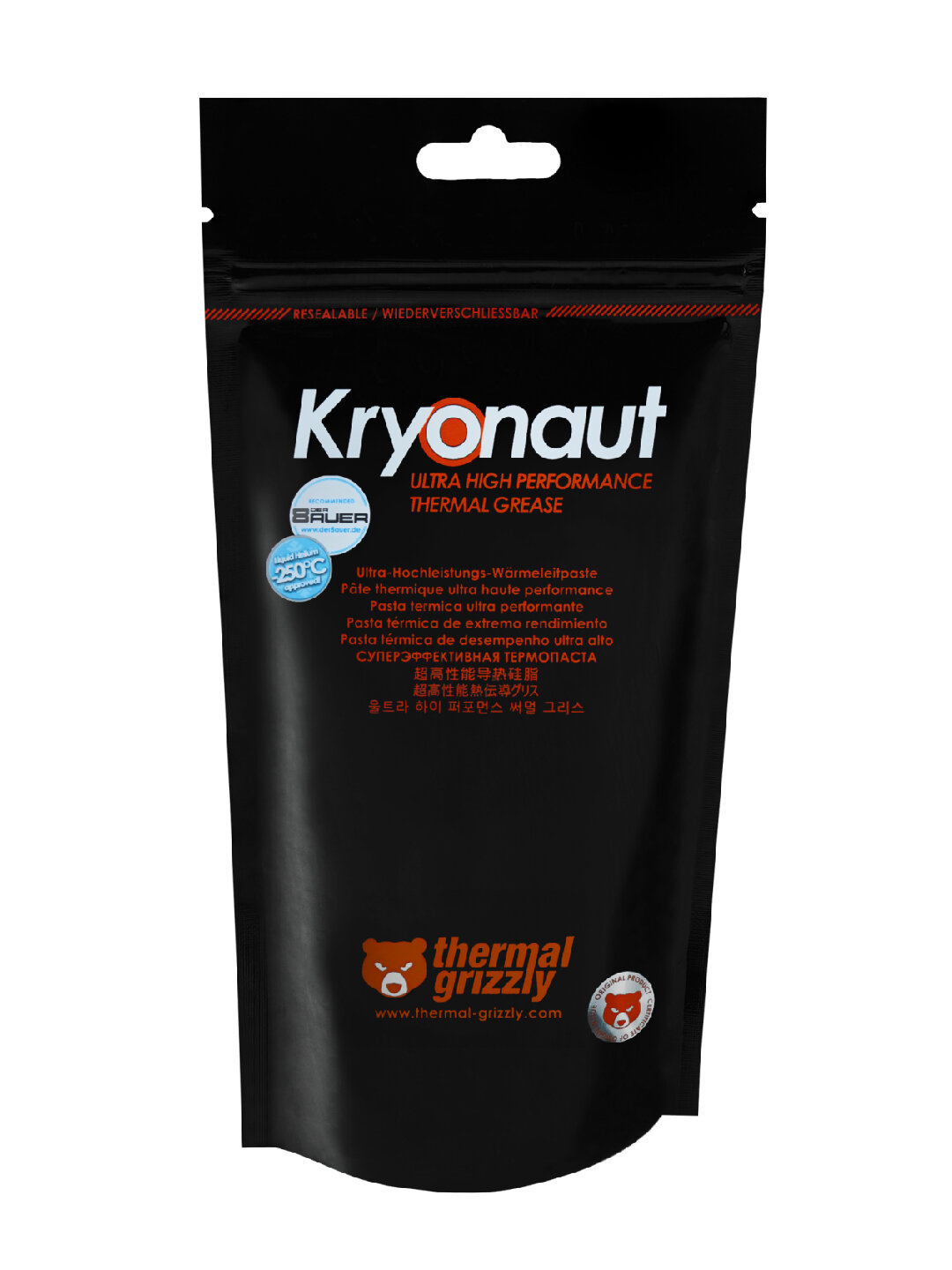 Thermal Grizzly Kryonaut термопаста 12.5 W/m·K — для процессора, ноутбука и видеокарты (1 г / 5.5 г)