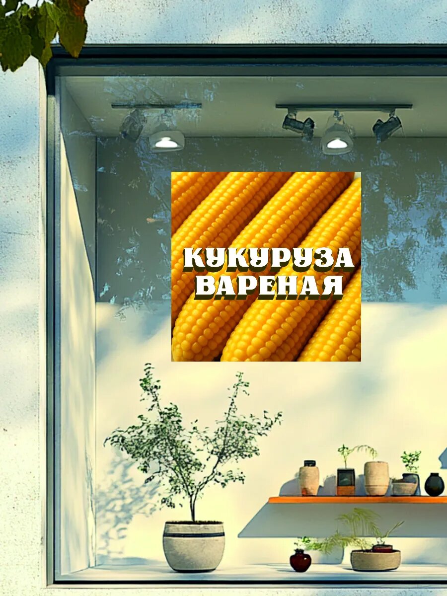 Наклейка вареная кукуруза — фото 1