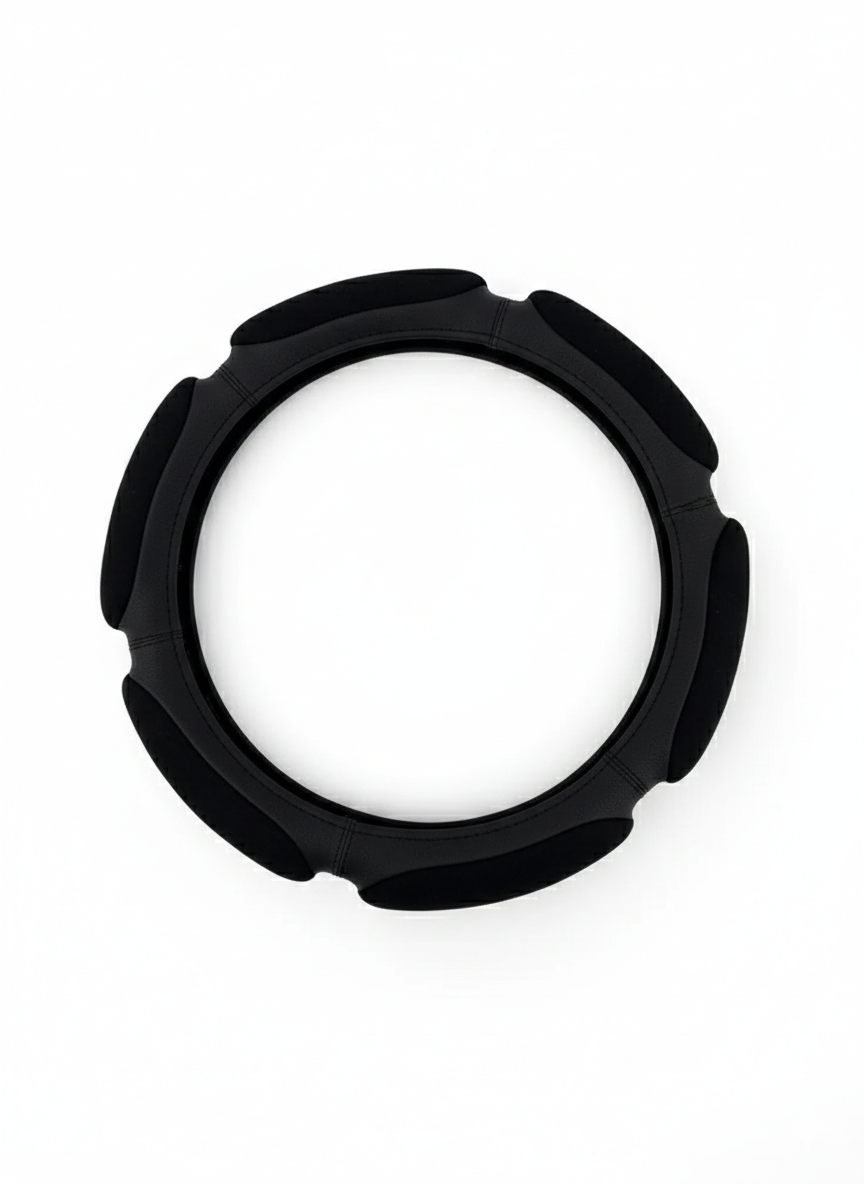 Оплетка на руль TOPAUTO, размер М(37-39 см), ЭКО кожа/ Алькантара с эффектом памяти