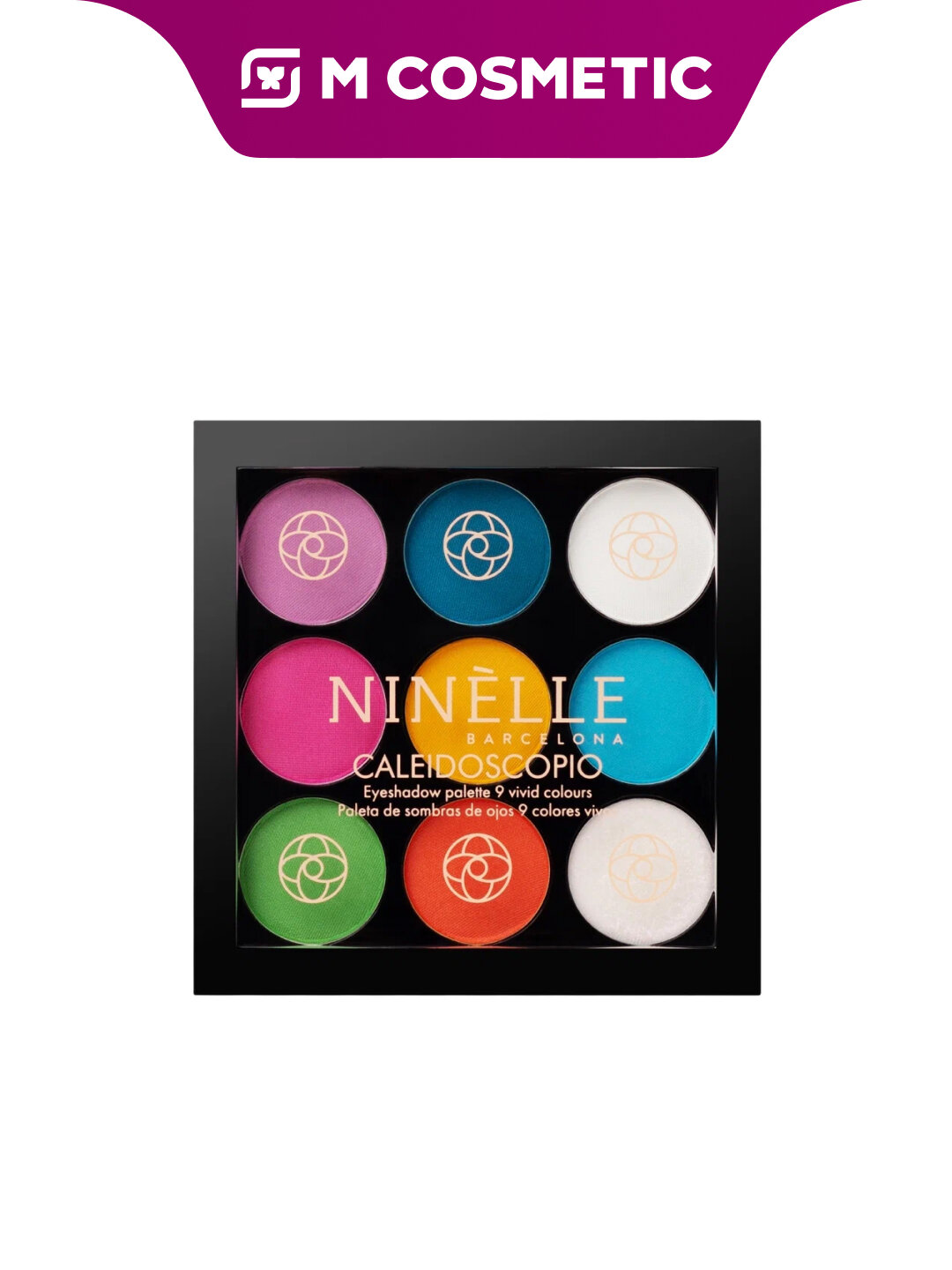 Палетка теней Ninelle Caleidoscopio 525, 9 цветов, матовый, сатиновый, перламутровый финиш 4,5г