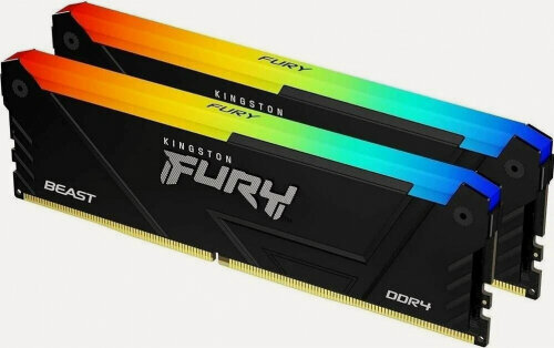 Изображение товара Оперативная память Kingston DDR4 32Gb(2x16Gb) 3200Mhz pc-25600 FURY Beast Black RGB CL16 1.35V (KF432C16BB12AK2/32)