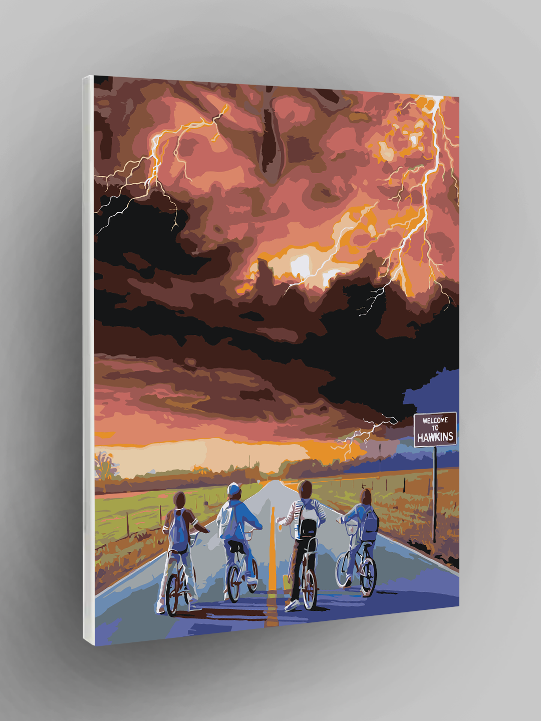 Картина по номерам "Очень странные дела: Дорога в Хокинс", размер 40 х 50 см, рисование по номерам, холст на подрамнике