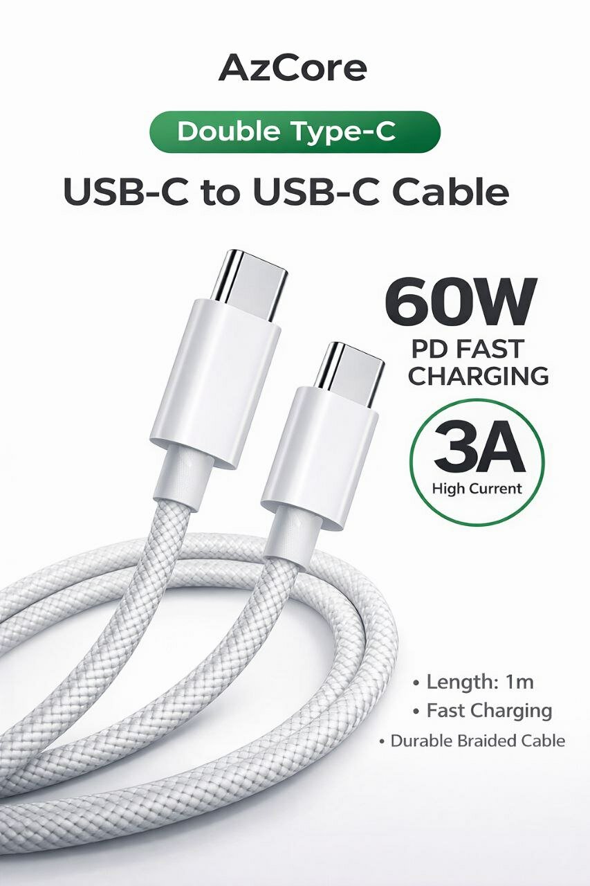 Кабель type-c to type-c быстрая зарядка 60w длина 1 метр в комплекте есть скрепка для сим арты ( эжектор сим )