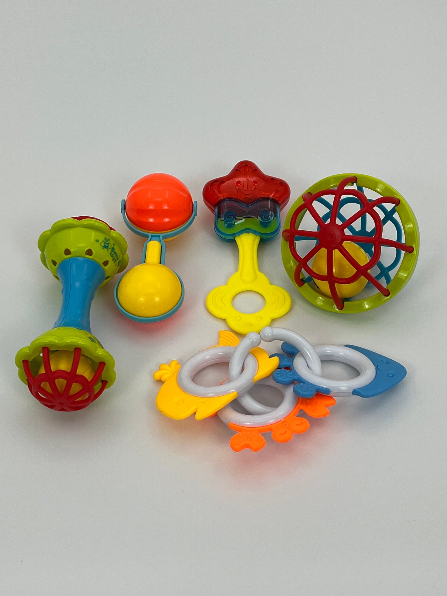 Развивающие погремушки для младенцев, набор игрушек для малышей, безопасный пластик, от 3 месяцев