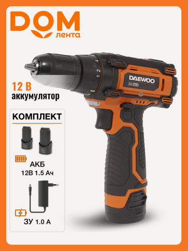 Изображение товара Аккумуляторная дрель-шуруповерт DAEWOO DAA 1220 LI 12В, 2Х1,5Ач